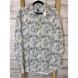Bugatchi Uomo Mens Classic Fit Contrast Floral Print Cotton Button Down Size XL